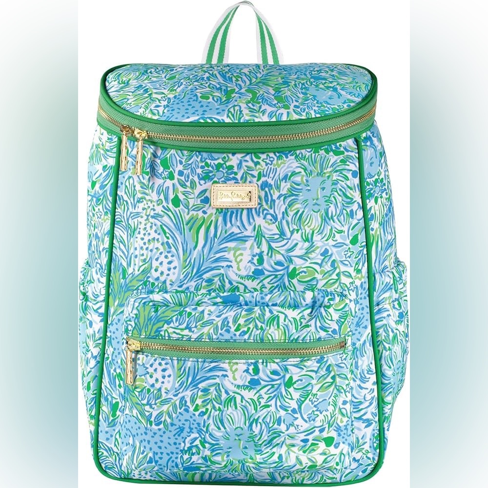 NWT Lilly Pulitzer Large Capacity Insulated Backpack Cooler Dandy Lions Preppy